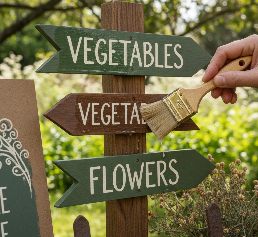 Durable finish on garden signs