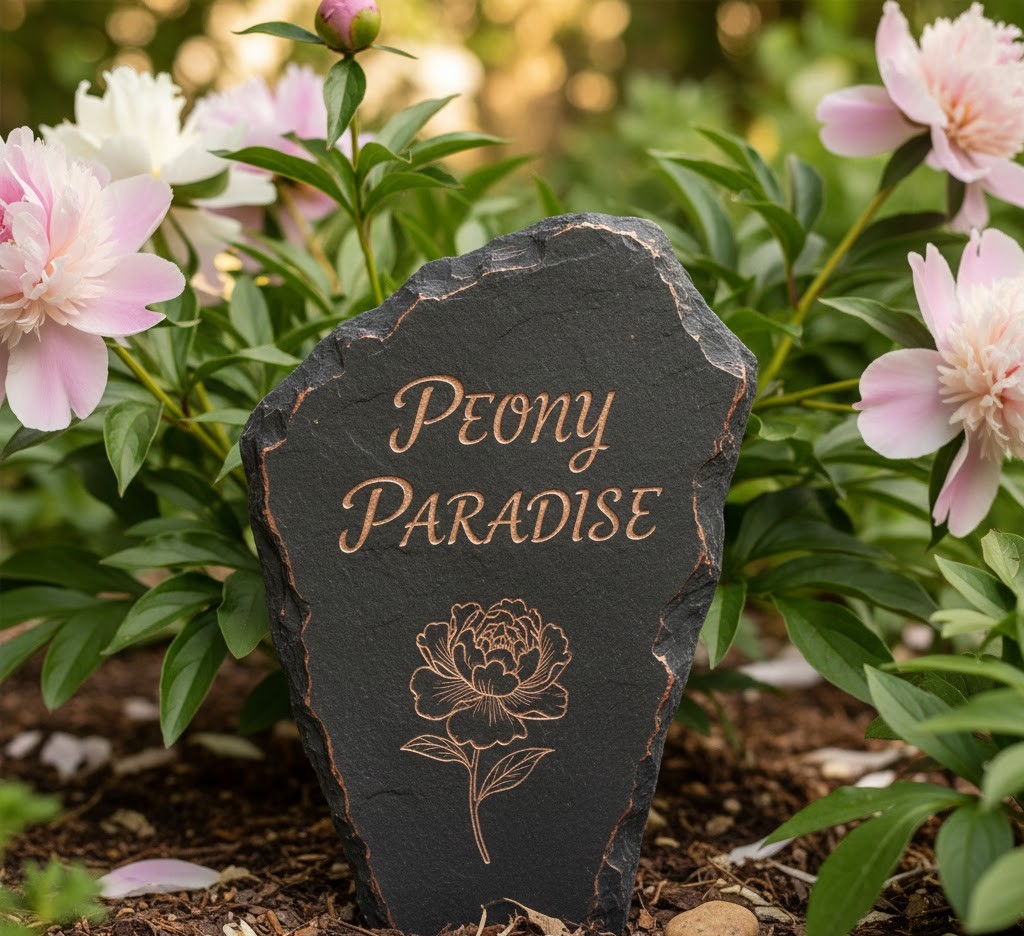 Decorative slate garden marker